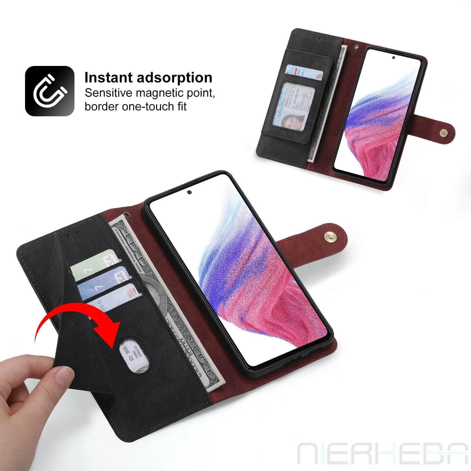 Galaxy A14 Anti-Theft Brush Leather Case