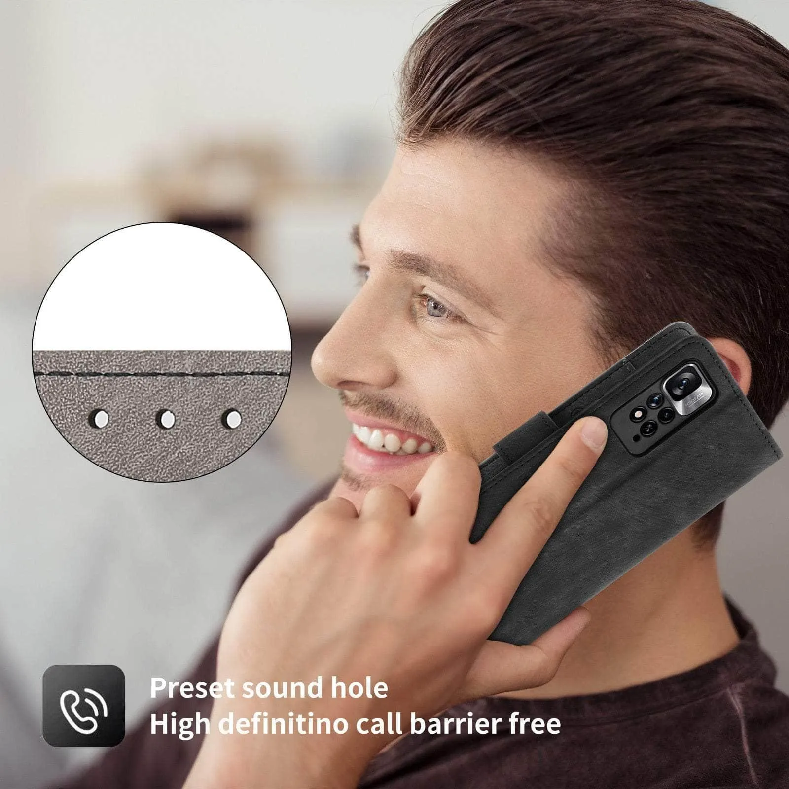 Galaxy A14 Anti-Theft Brush Leather Case