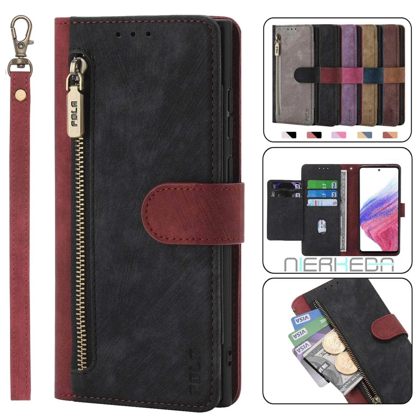 Galaxy A14 Anti-Theft Brush Leather Case