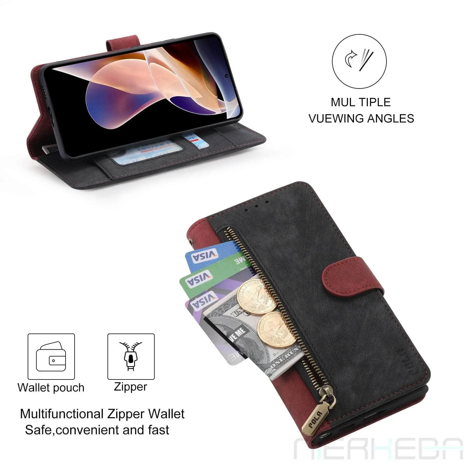 Galaxy A14 Anti-Theft Brush Leather Case