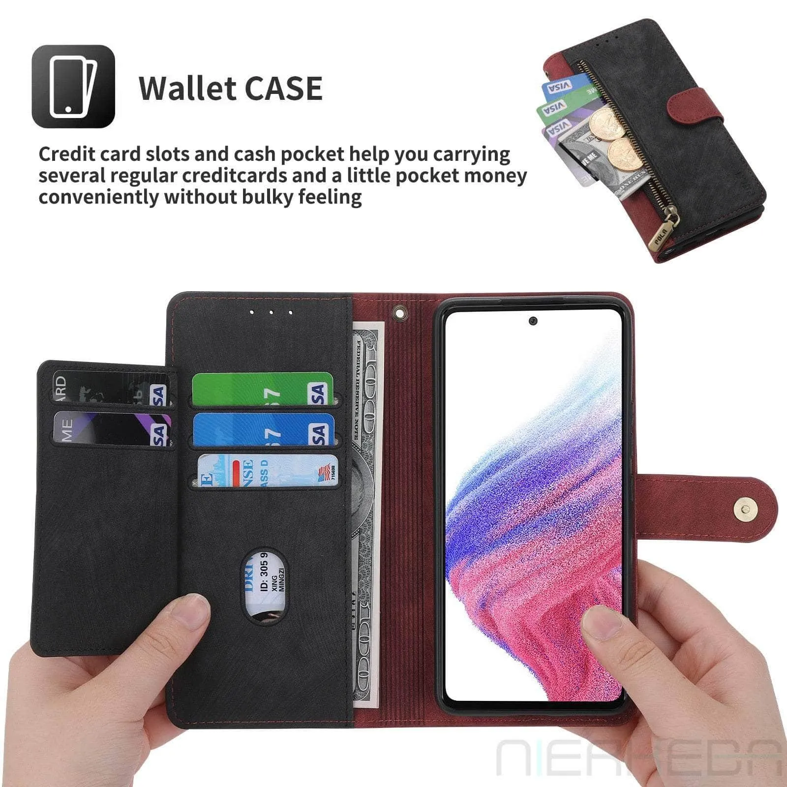 Galaxy A14 Anti-Theft Brush Leather Case