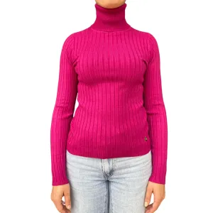 Griffai maglia dolcevita da donna a coste DGF4138 fuxia
