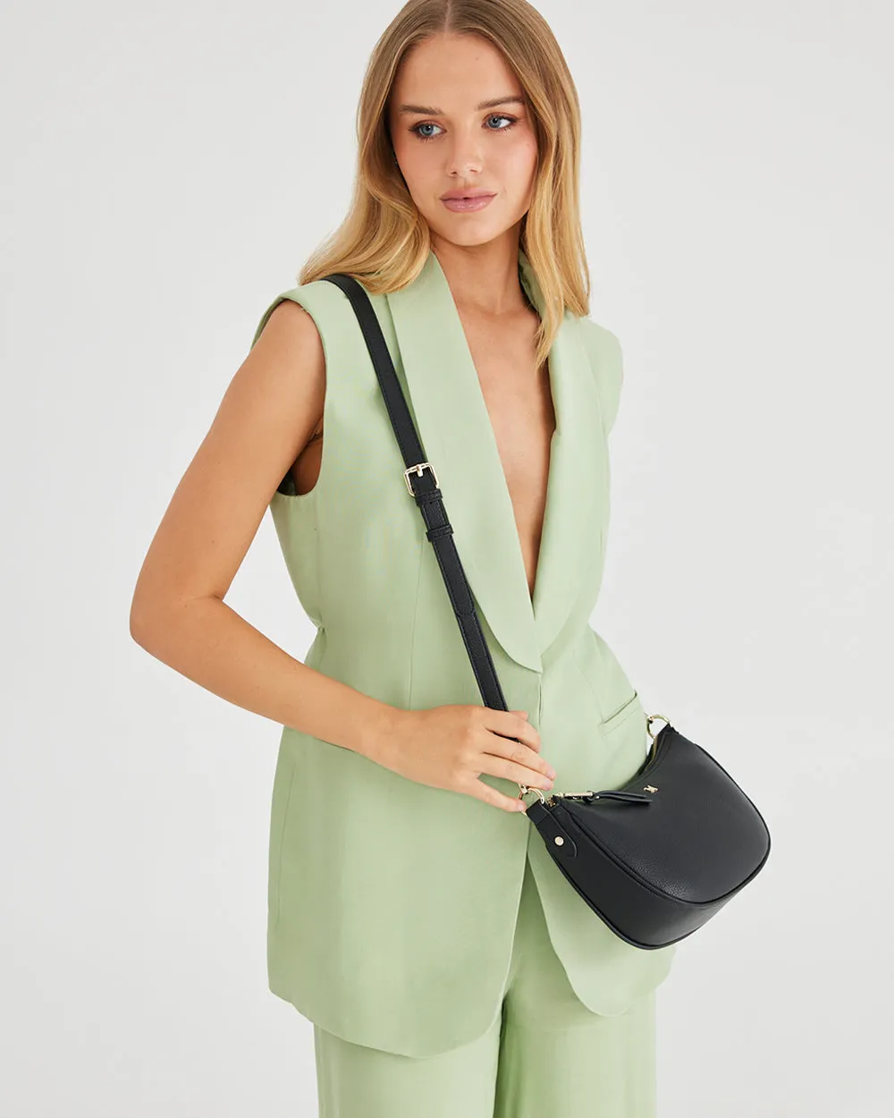 Layla Zip Top Curved Crossbody