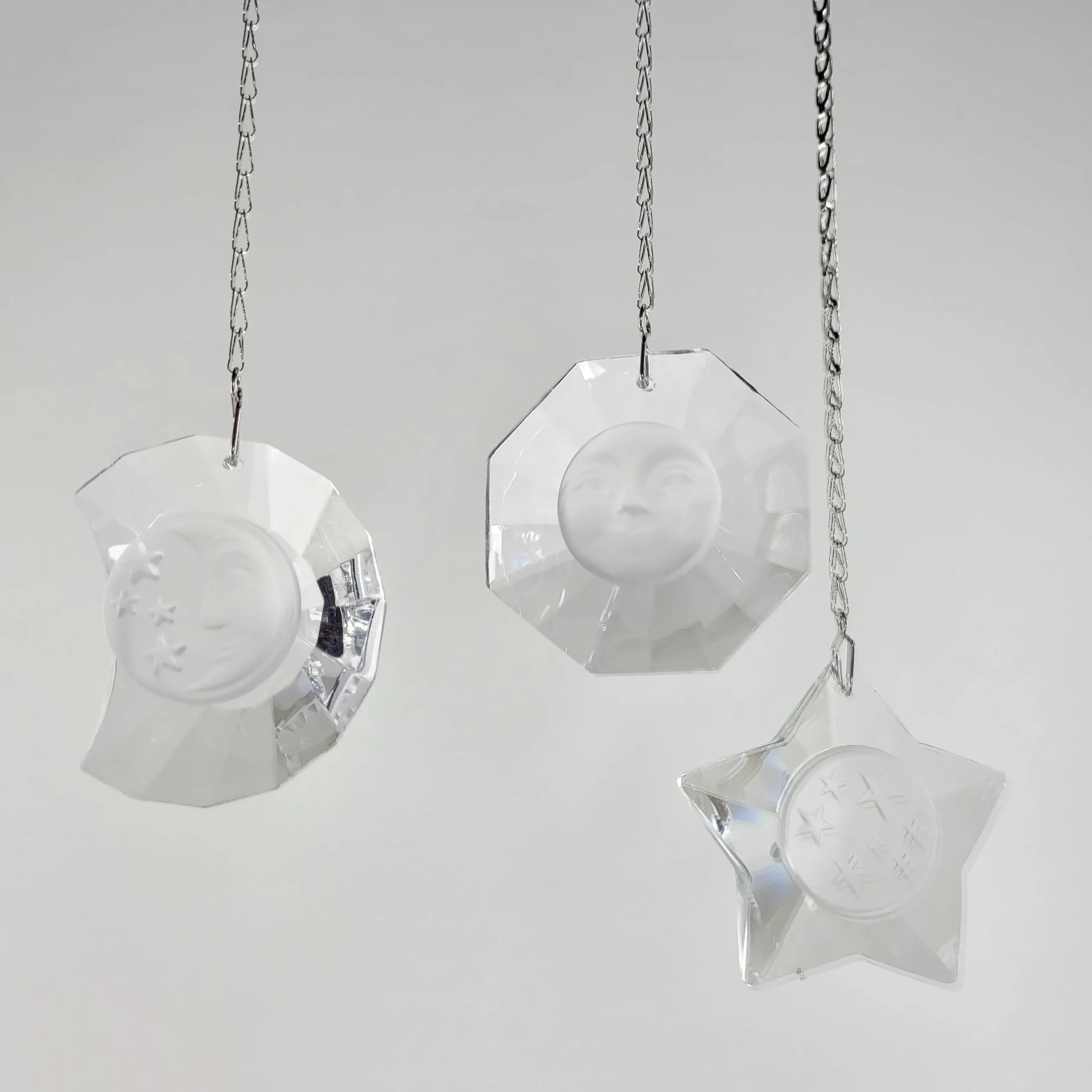 Magnificent Clear Crystal Prism Suncatcher (3 Pcs)