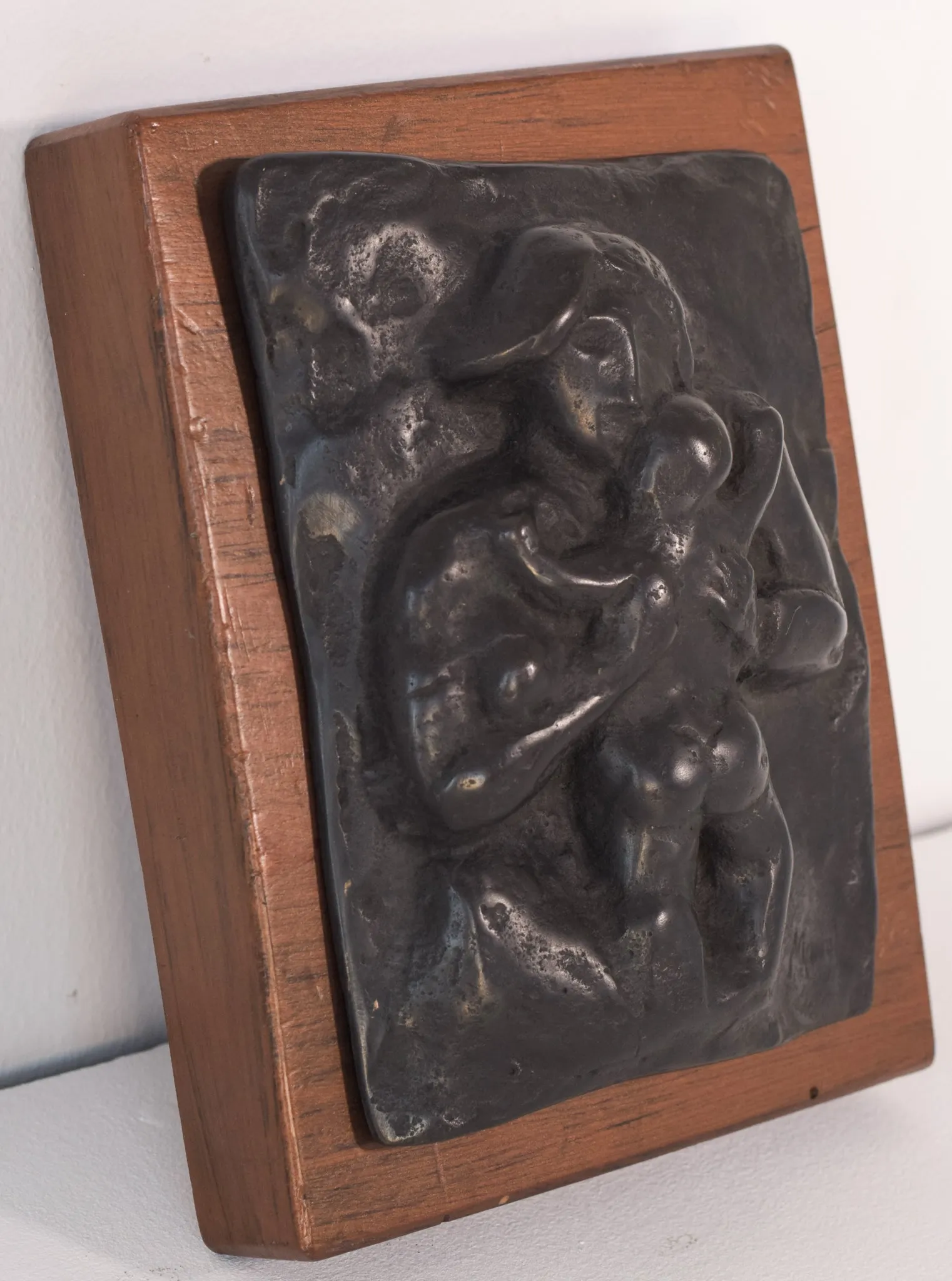 Manuel Martinez Hugué - Bronze Plaque of Mother and Child
