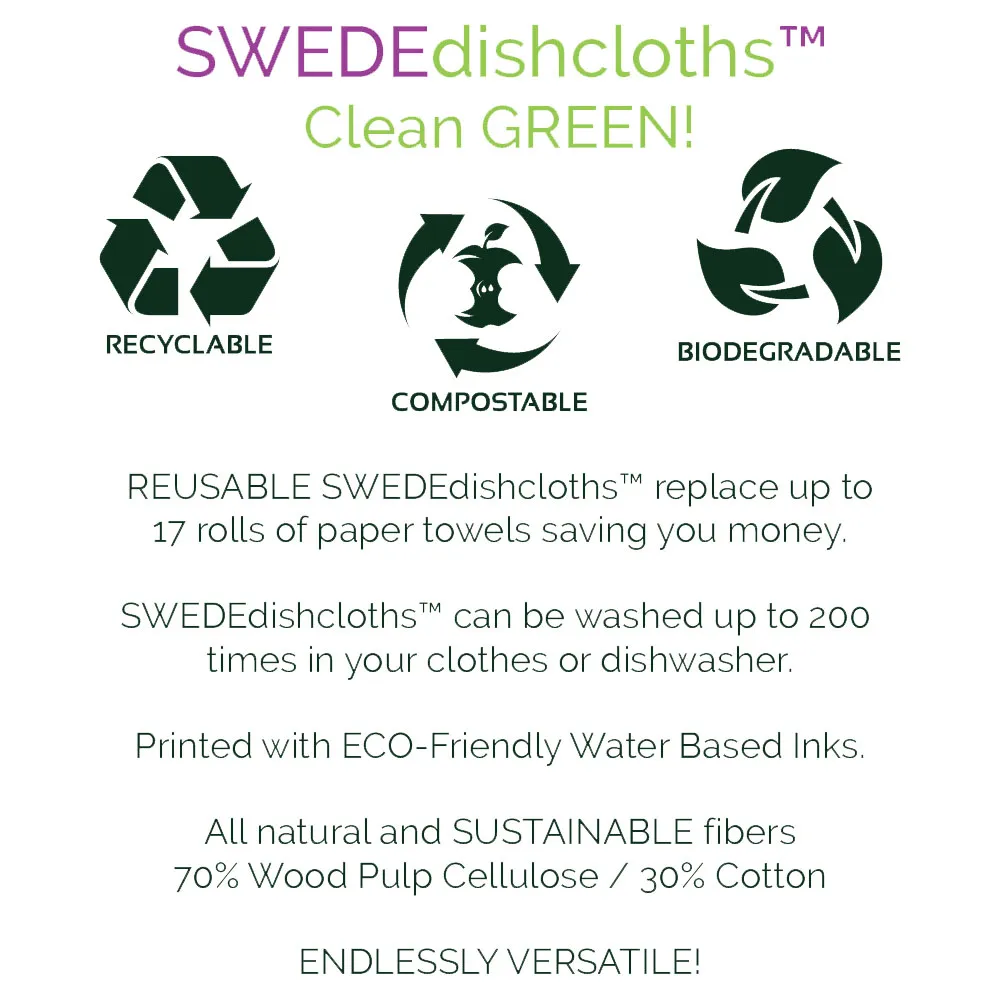 Mixed Chickens Set of 3 cloths Swedish Dishcloths (one of each design) | ECO Friendly Absorbent Cleaning Cloth | Reusable Cleaning Wipes