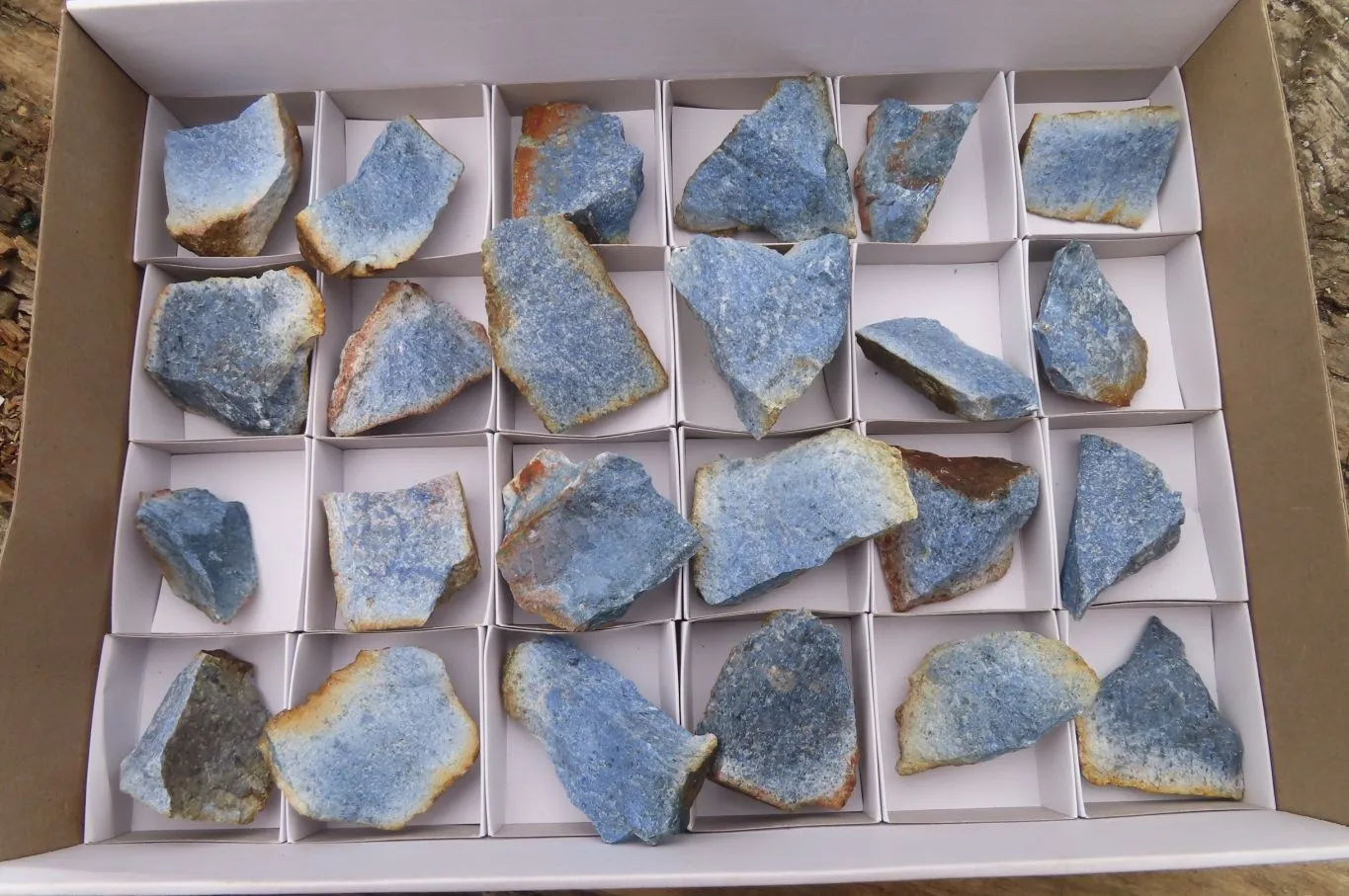 Natural Rare Dumortierite Cobbed Specimens x 24 From Mozambique