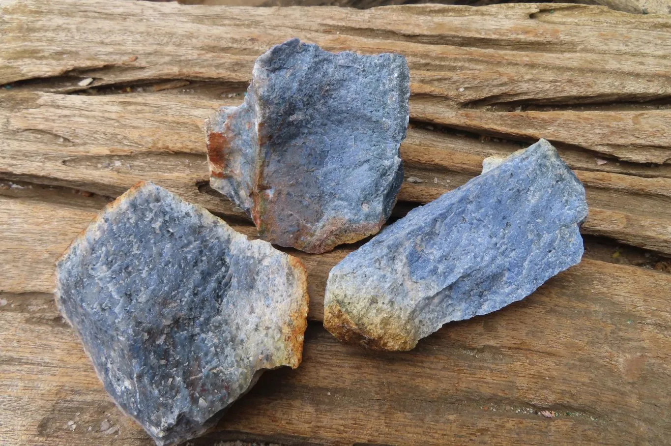 Natural Rare Dumortierite Cobbed Specimens x 24 From Mozambique