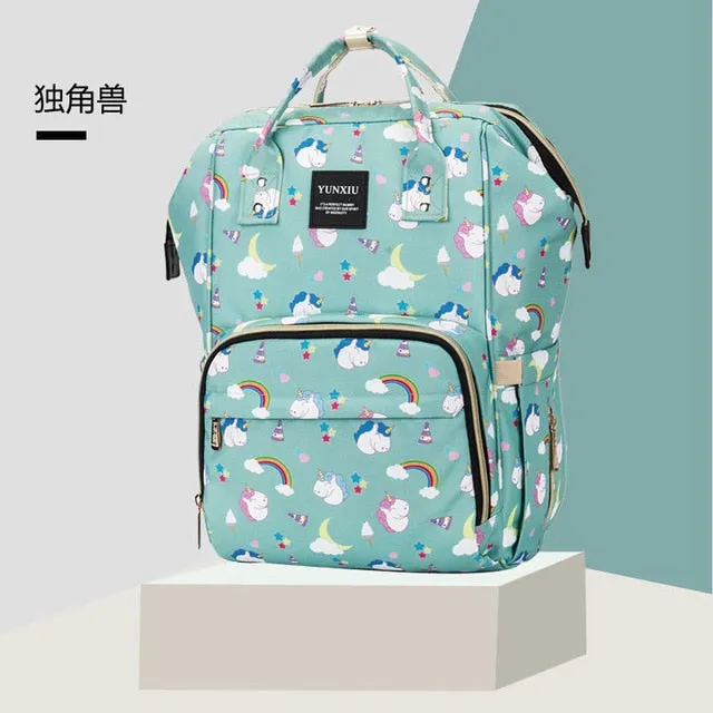 New Waterproof Maternity Bags Baby Mummy Diaper Bags Printed Nappy Bag Mom Backpack For Stroller Nursing Baby Care #Y