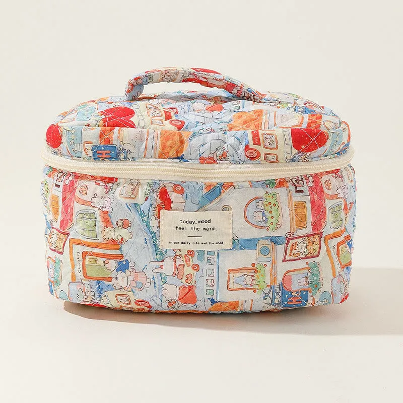 Portable Storage Bag For Women Cute Colorful Large Makeup Bag