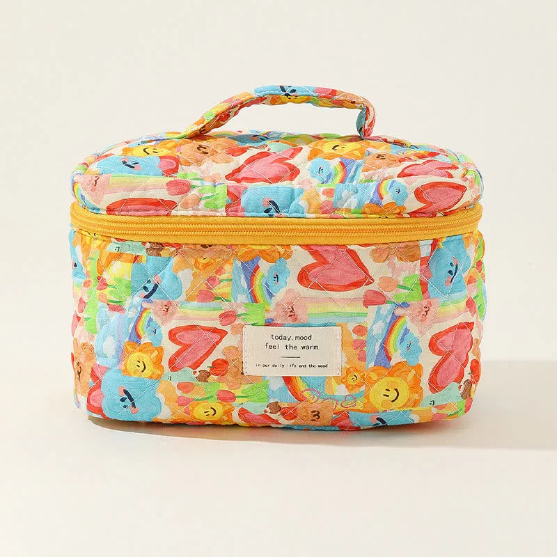 Portable Storage Bag For Women Cute Colorful Large Makeup Bag