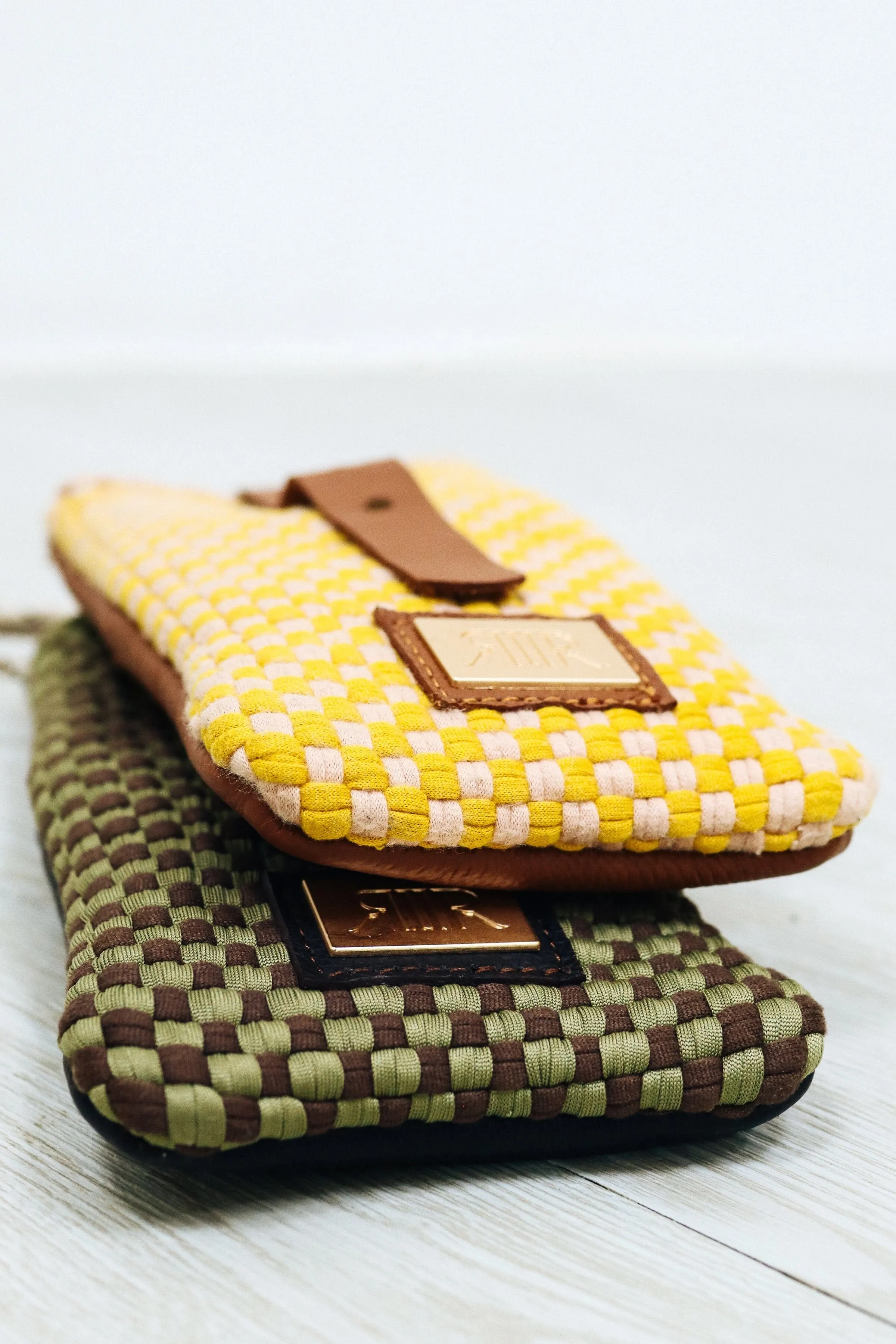 [Ready Today] Phone Sling Checkerboard Yellow & Blush