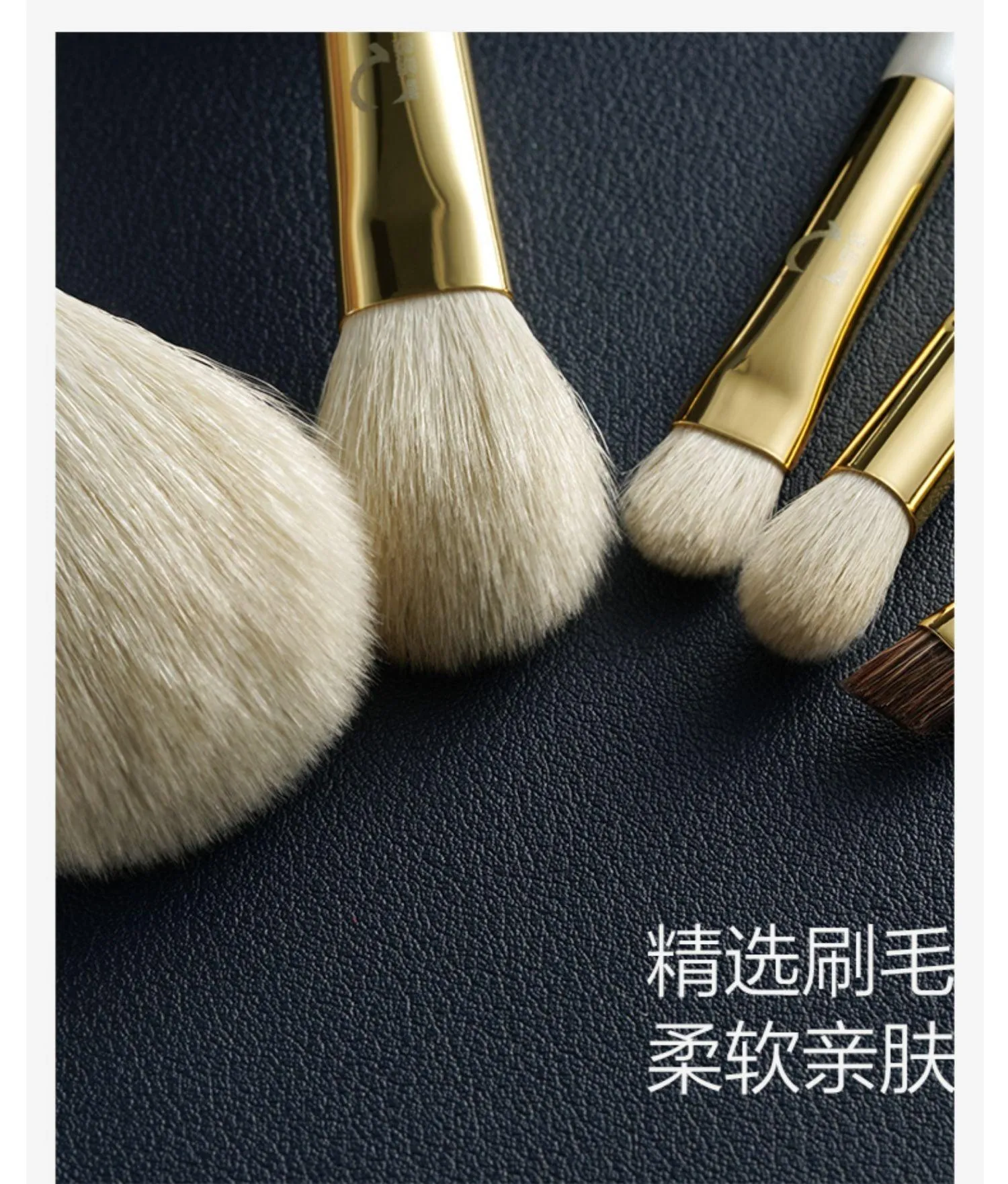 Rownyeon Portable Wool Makeup Brush 5-in-Set White RY002