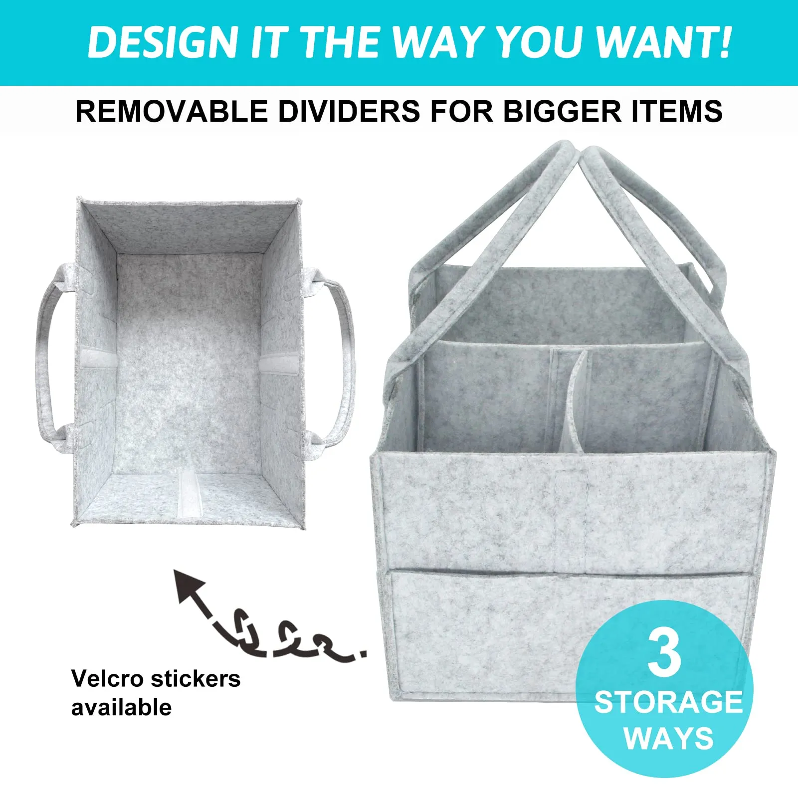 SKY-TOUCH Baby Diaper Caddy Organizer Tote Bag - Nursery Storage Bin for Changing Table | Portable Car Travel Organizer
