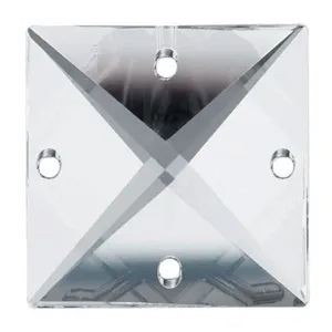 Square Crystal 30mm Clear Prism with Four Holes