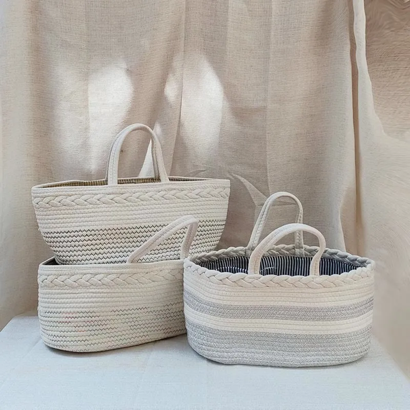 Storage Bag For Home Splicing Cotton Diaper Division Compartments Detachable Basket