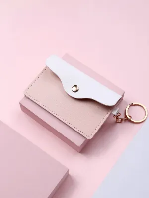 Studded Decor Two Tone Card Holder