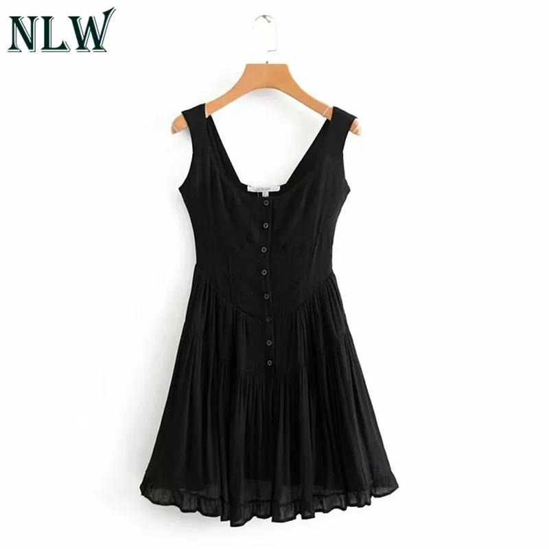 VenusFox Vintage Pleated A-Line Short Dress
