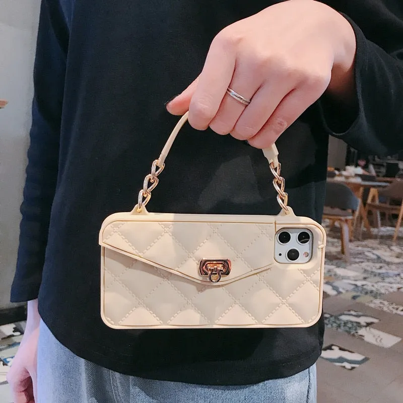 Wallet Handbag Crossbody phone case For iPhone 12 Card Slot Purse cover with Chain Strap
