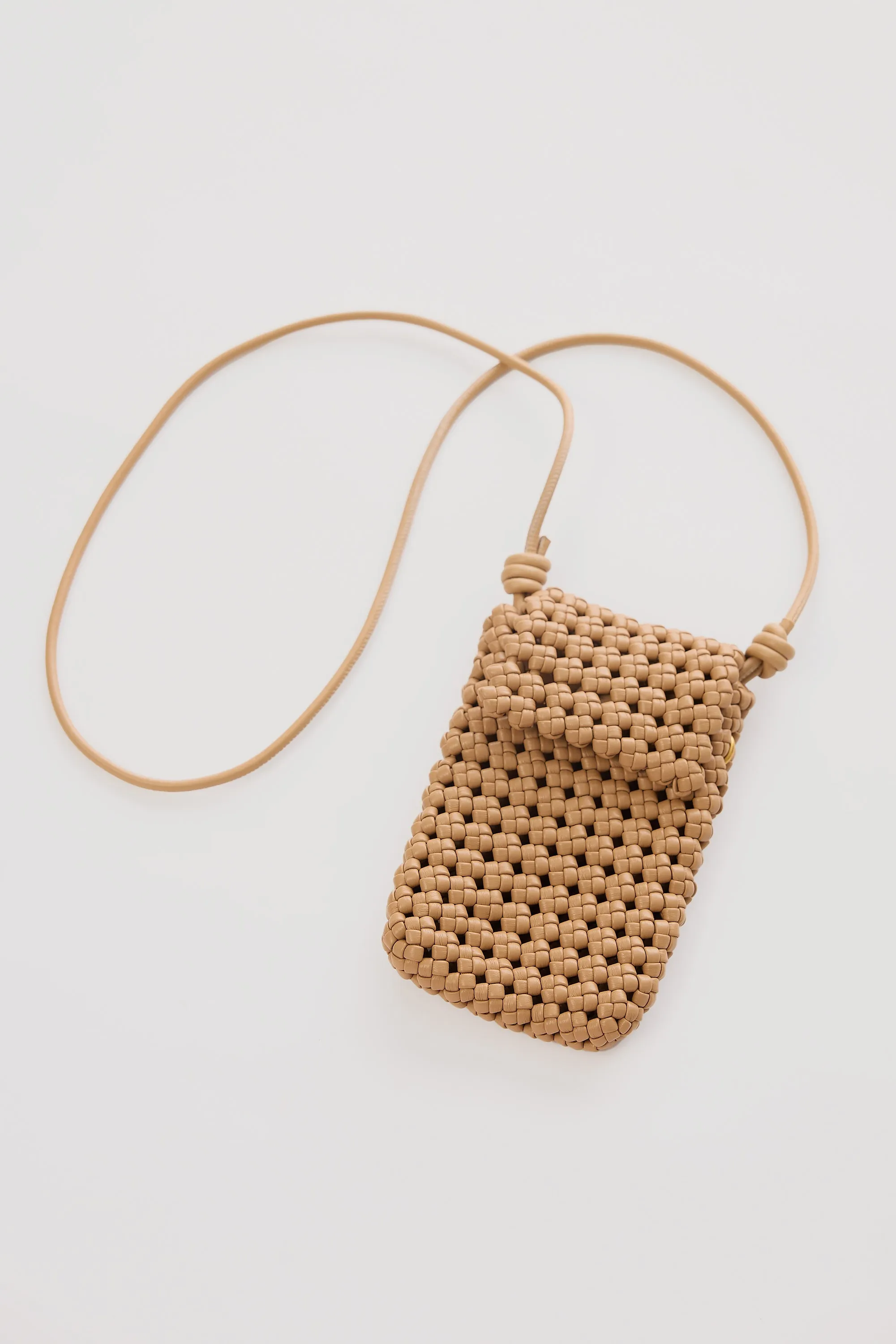 Woven Crossbody Bag - Tan