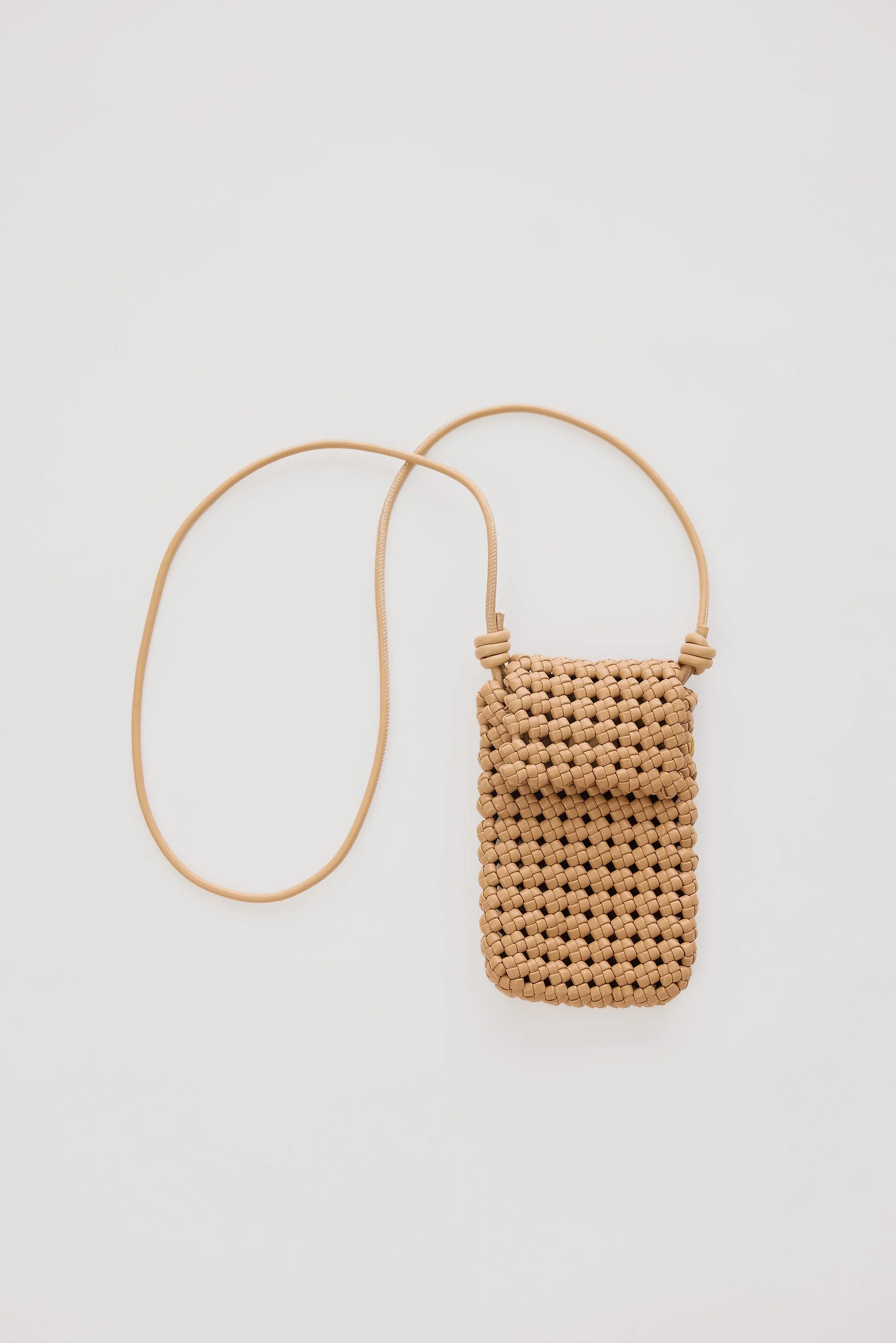 Woven Crossbody Bag - Tan