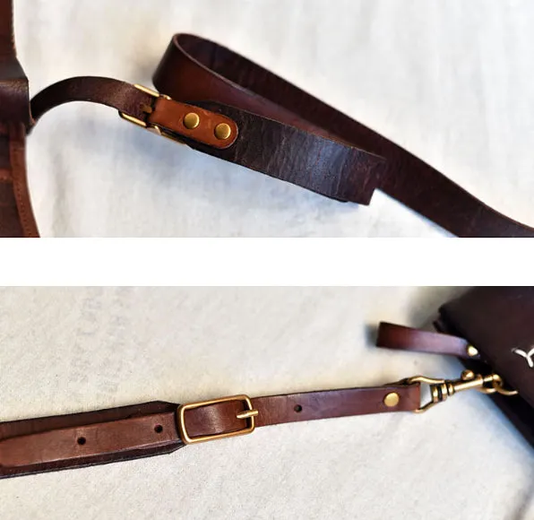 YAAGLE Brief Metal Handles Genuine Leather Handbag YG54