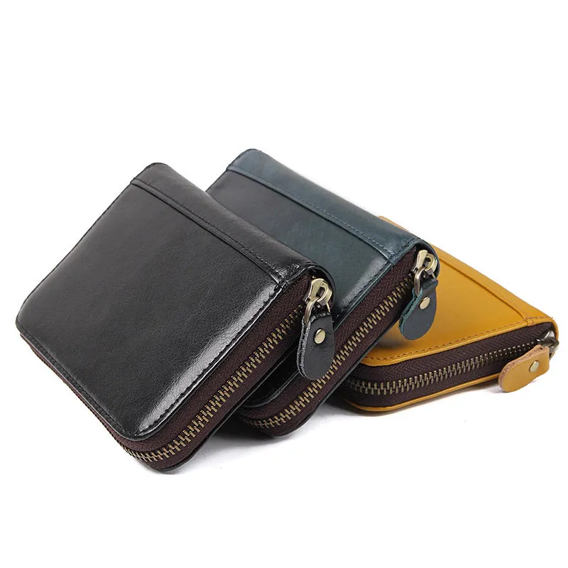 YAAGLE Unisex Real Leather Short Card Slots Notecase YG8439