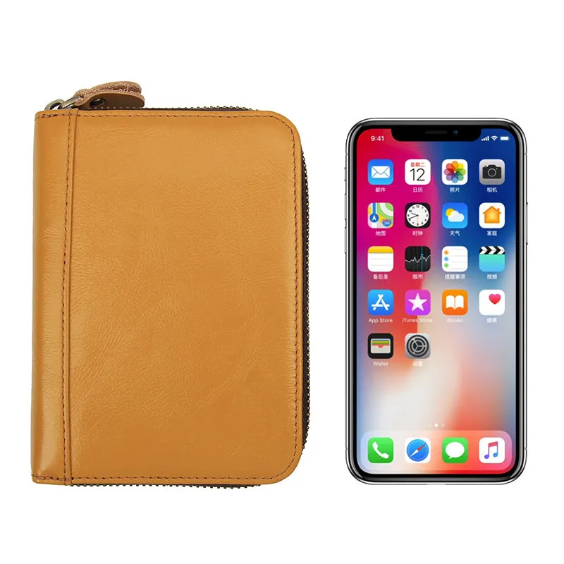 YAAGLE Unisex Real Leather Short Card Slots Notecase YG8439