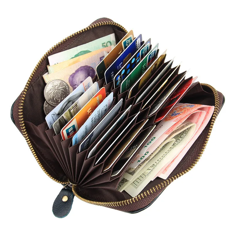 YAAGLE Unisex Real Leather Short Card Slots Notecase YG8439