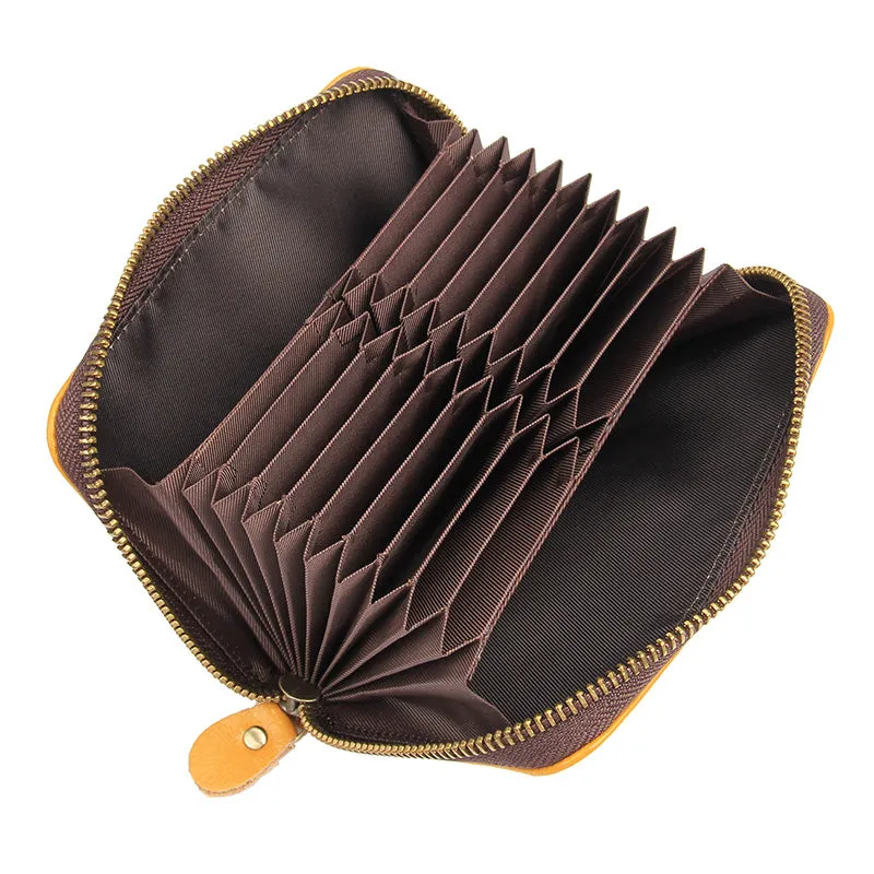 YAAGLE Unisex Real Leather Short Card Slots Notecase YG8439