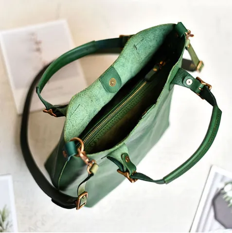 YAAGLE  Women Real Leather British Style Briefcase Handbag YG0818