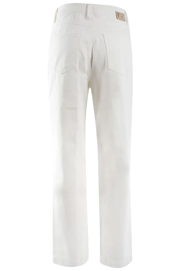 Yes Zee Pantalone 5 tasche da donna con baschina P331-WQ00-0107 bianco